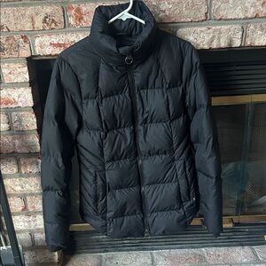 Athleta Downtown Puffer Mid- Length Black Zip Up Jacket Women’s Like New Size M